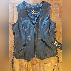 Element Black Leather Vest
